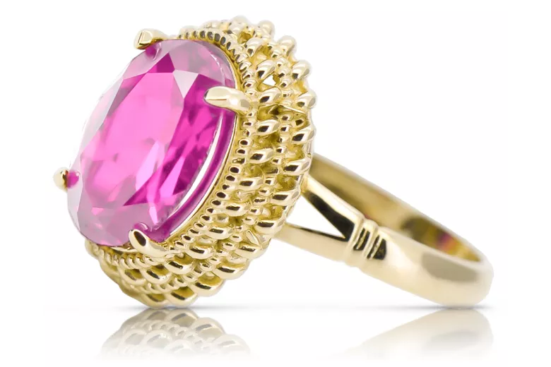 14K Жовте золото Аметист Каблучка Вінтаж вироби vrc068y